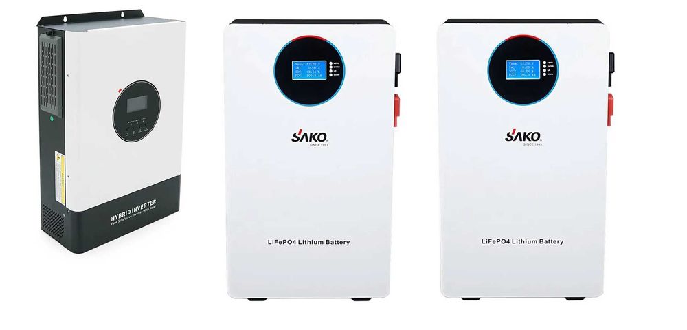 Комплект: акумулятор LiFePO4 51,2В 10.24кВтг + Гібридний інвертор 6кВт