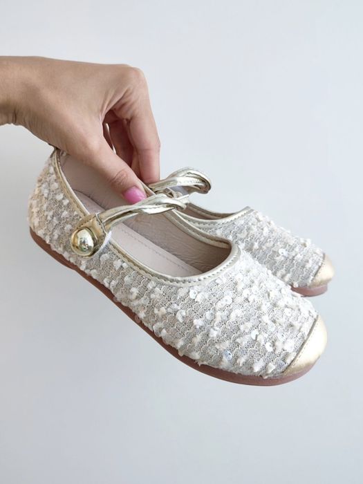 Святкові туфлі, балетки золотисті 35р, 21см