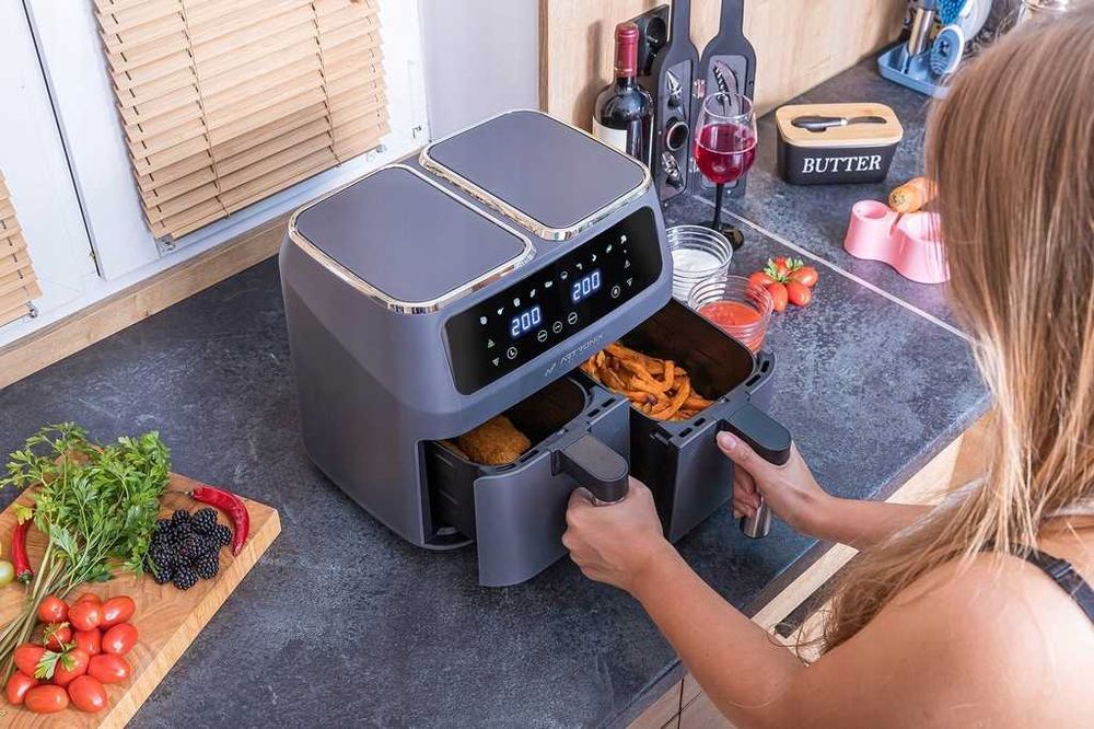 Frytkownica 8L 2500W beztłuszczowa ARTRONIX Air Fryer  GRAFITOWA 2x 4L