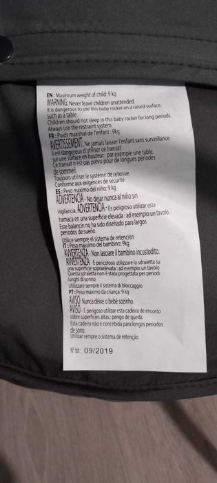 Espreguiçadeira para bebé