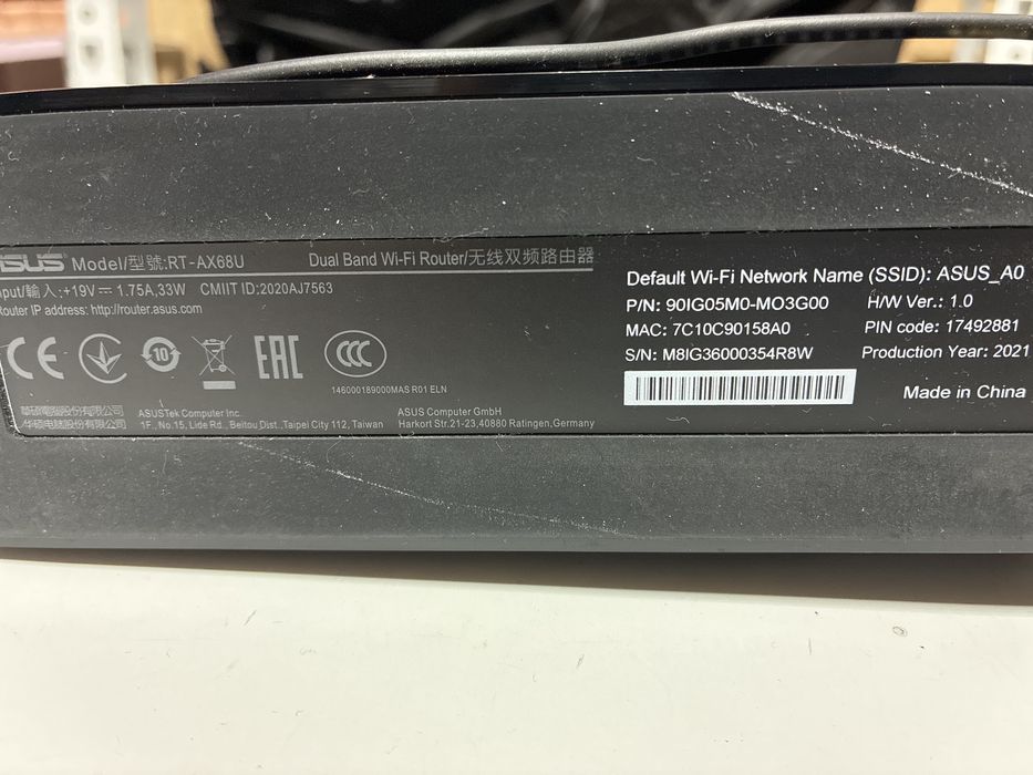 ASUS RT-AX68U Wi-Fi 6 Router64750734851203123