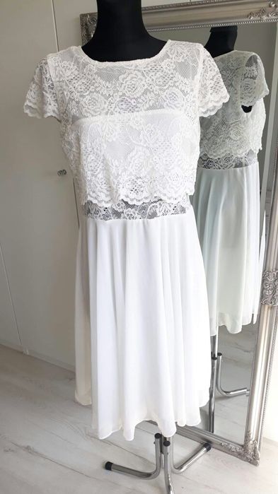 Kremowa sukienka Asos nowa r.40 L