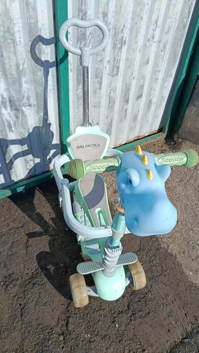 Дитячий триколісний самокат 5в1 Galaktika Динозавр (є 2 шт / для двійнят)