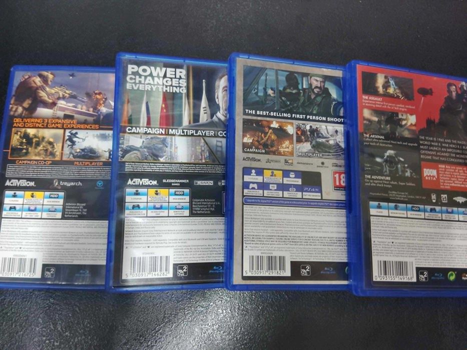 Zestaw 4 gier PS4 3x call of duty, wolfenstein