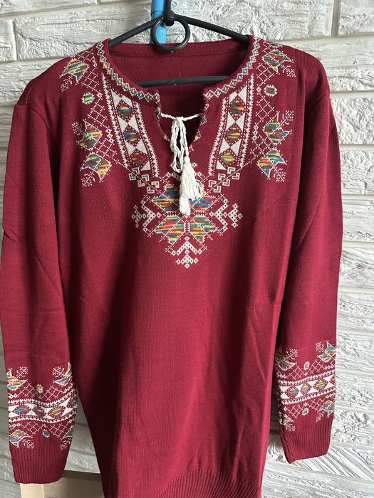 390 грн. р. 44-50 Кофта вишиванка бордо вышитая кофта