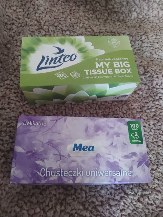Chusteczki w pudełku kartonie kosmetyczne 2 paczki