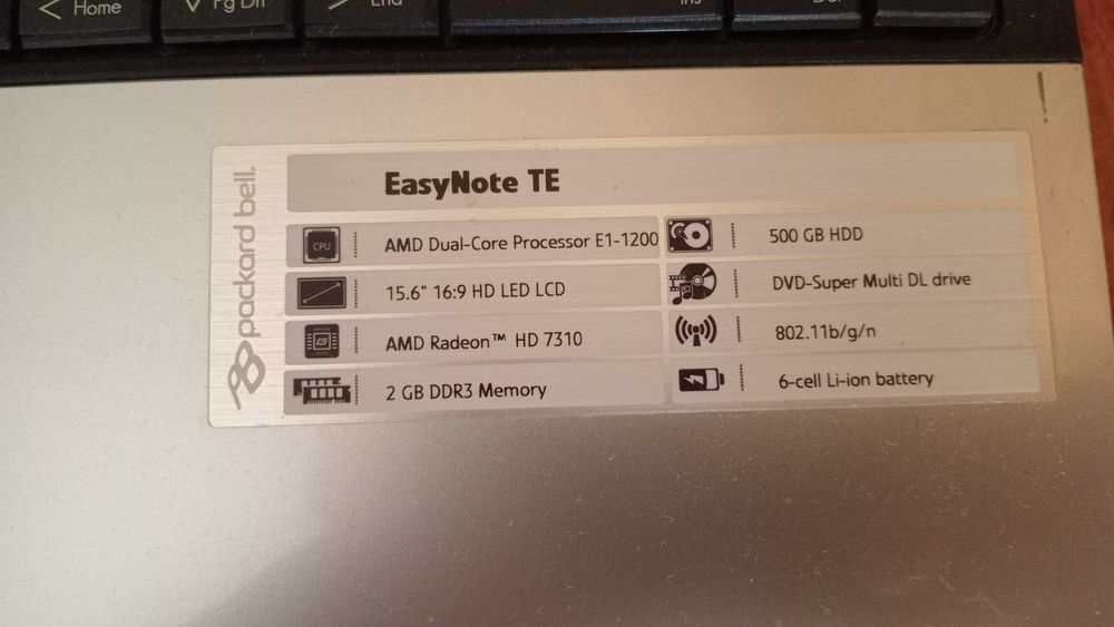 Ноутбук packard bell Easy note TE
