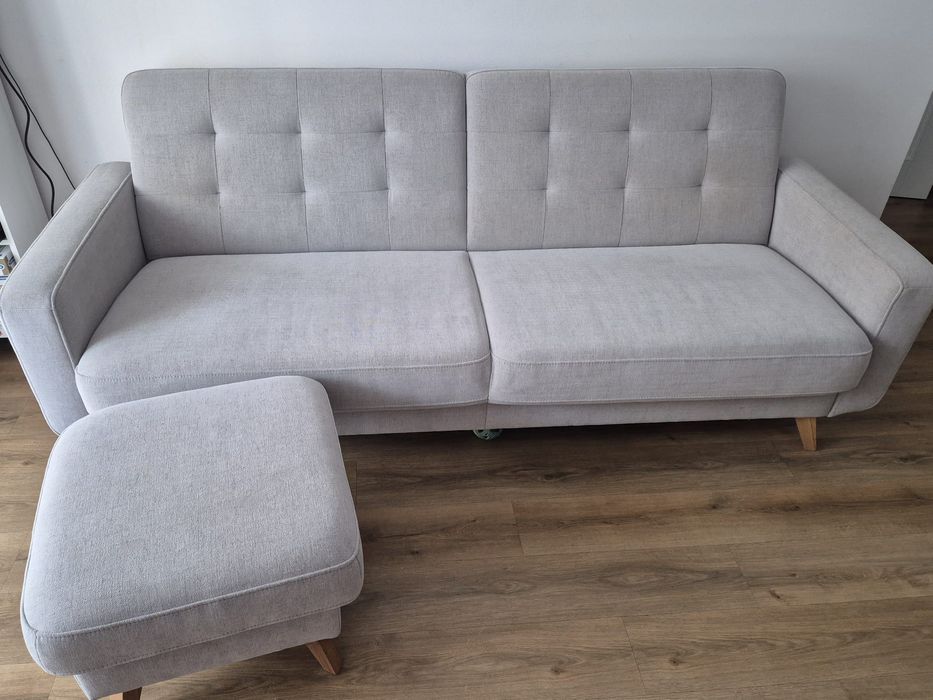 Kanapa rozkładanka BODO + duża pufa