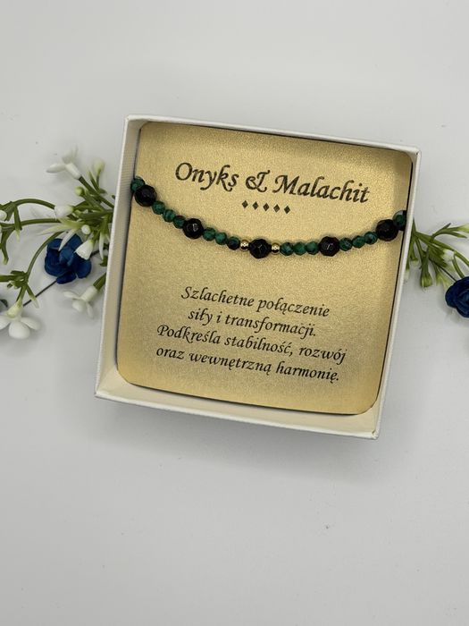 Bransoletka Onyks & Malachit