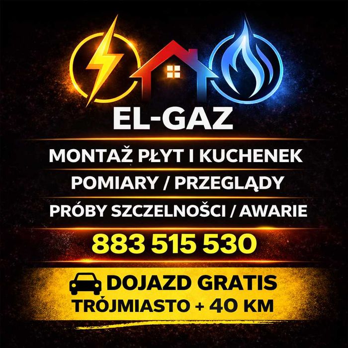 GAZ .Podłączenie montaż kuchni płyty kuchenki gazowej i elektrycznych