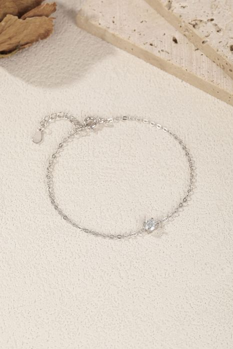 Cрібний браслет з муасанітом 0.1|0.3|0.5 ct “Éliane”