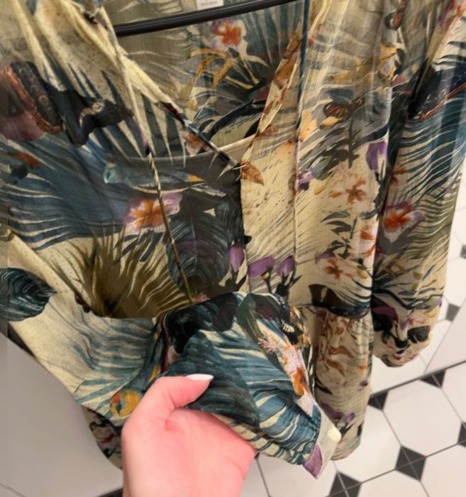 Sukienka zielona w kwiaty H&M rozm. 34 nowa