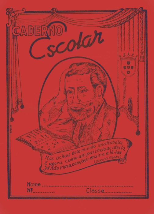 Caderno escolar antigo dos anos 50/60 de 2 linhas.