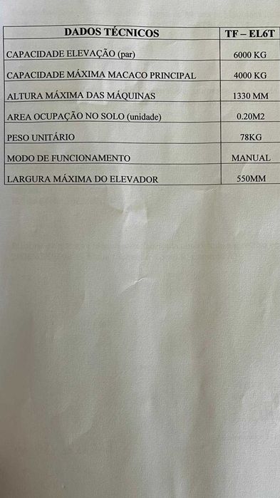 Macaco Hidráulico para Elevação de Bobinas - TF-EL6T