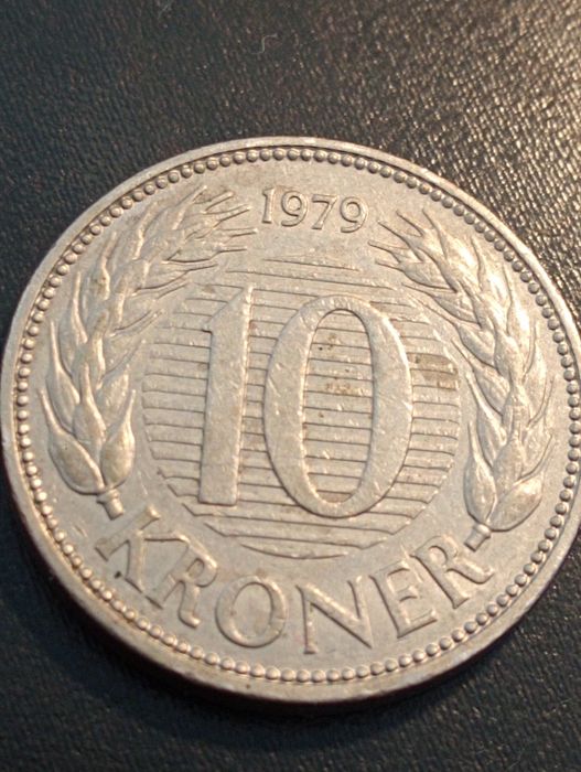 10 Kroner - Margrethe II 	Dinamarca	1979	 - B e B	Soberba	cuproníquel