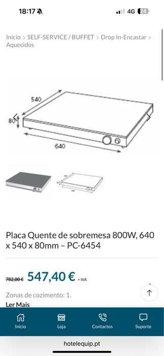 Placa eletrica 800W