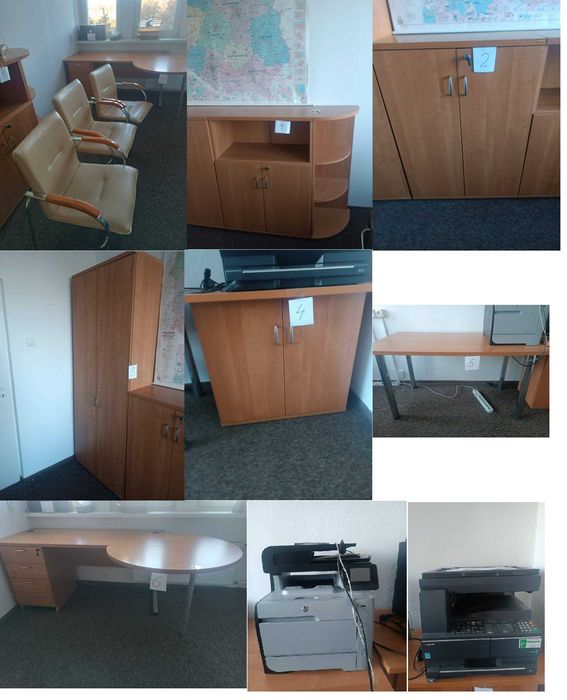 biurowe, biurko, szafa, krzesła, komoda - Sprzedam wyposażenie