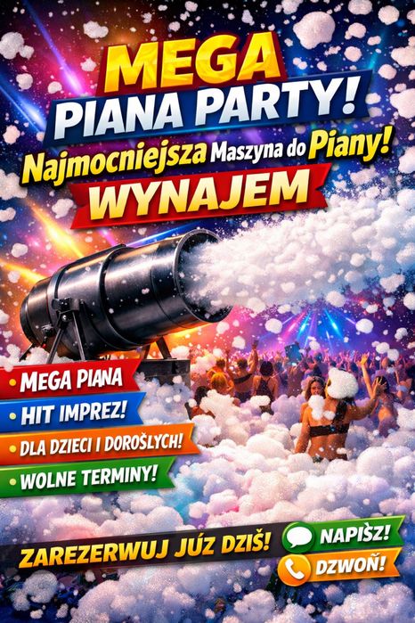 Mega Piana Party! Najlepsza maszyna do piany – wynajem