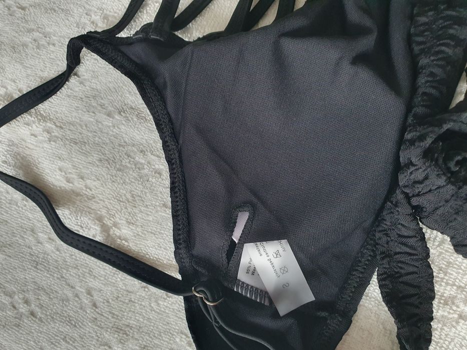 Zjawiskowe czarne bikini dwuczęściowy kostium kąpielowy