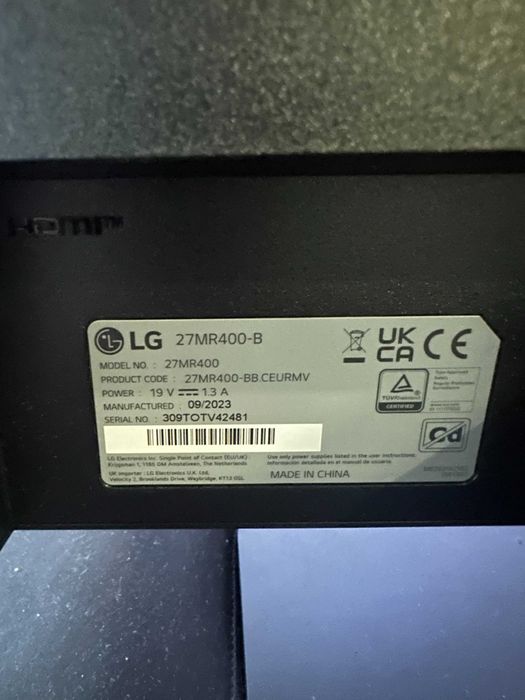 Ecrã LG 27 Polegadas