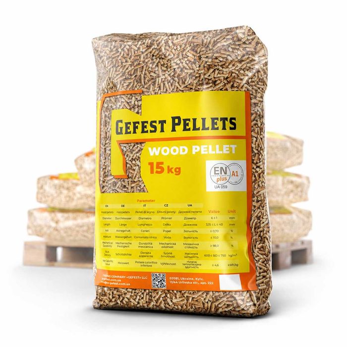 Certyfikowany pelet pellet drzewny En+ A1 975 kg – worki 15 kg