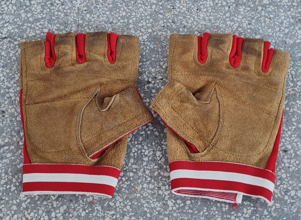 Luvas sem dedos em pele como novas  Tamanho M