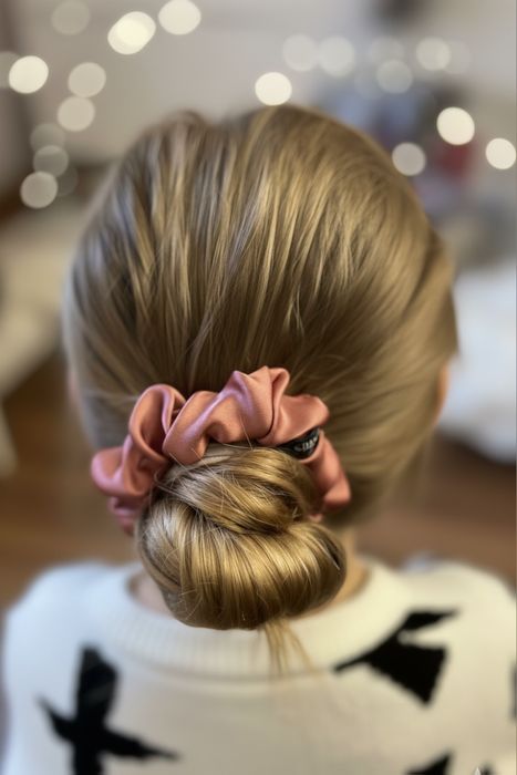 Jedwabna gumka do włosów SilkyBoo scrunchie rozmiar midi handmade