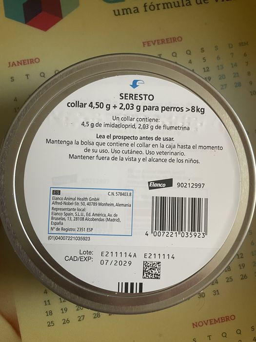 Coleira Seresto >8kg