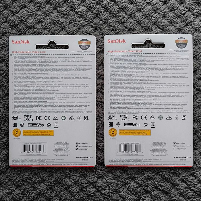Карта пам'яті SanDisk High Endurance microSD 256GB швидкісна флешка
