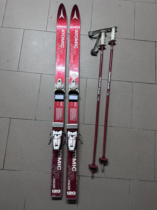 Narty dziecięce Atomic Race - 120cm + kijki