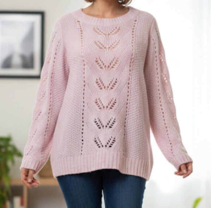 Кофта светр жіночий джемпер рожевого кольору Afibel