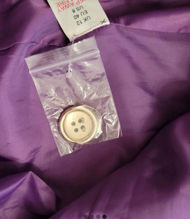 Fioletowy płaszczyk taliowany Miss Selfridge L 40