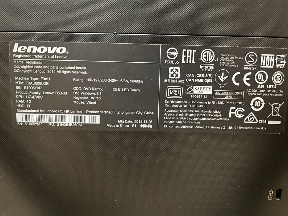 Komputer all-in-one lenovo B50-30