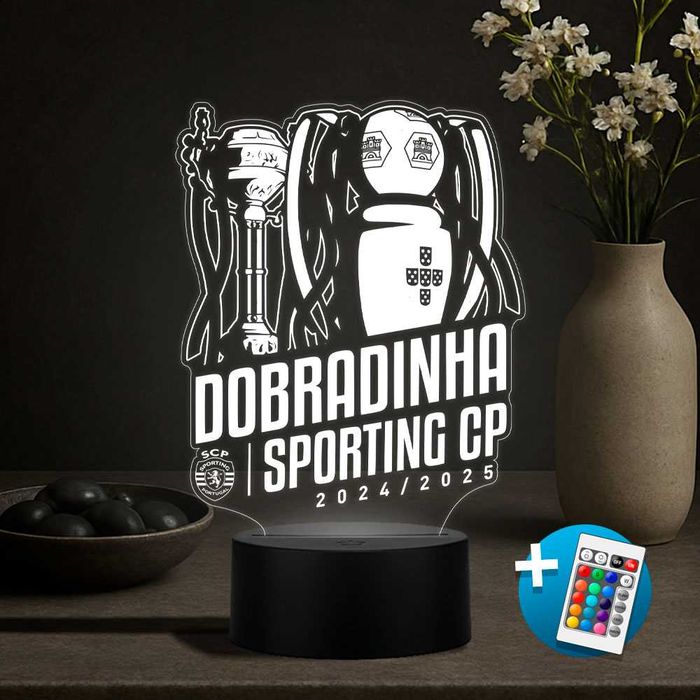 Candeeiro LED Sporting Campeão e Dobradinha 24-25
