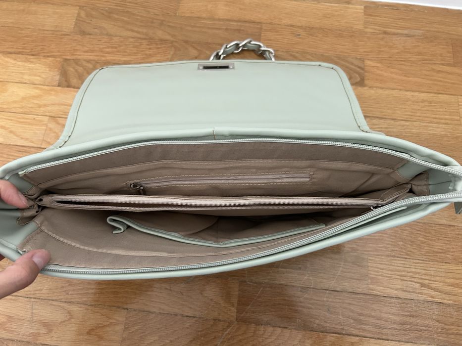 Mala de ombro menta / prateado