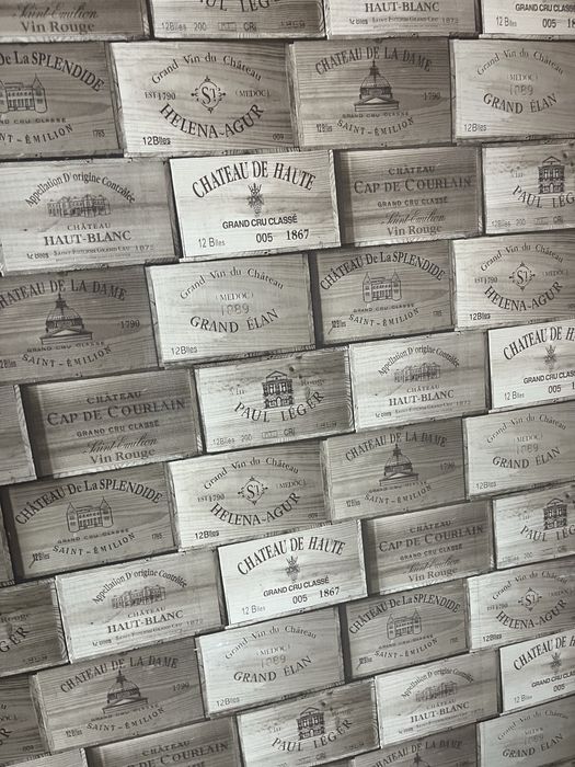 Papel de parede rolo NOVO embalalado caixas de vinho