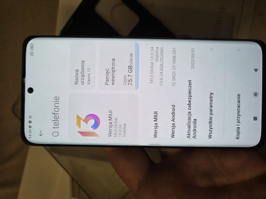 Xiaomi 12, pamięć 256GB