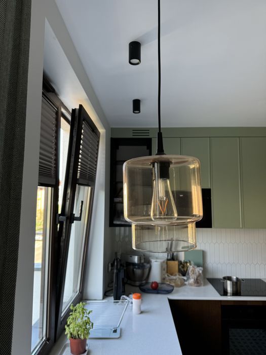 Lampa wisząca Argon Newa Amber słomkowa