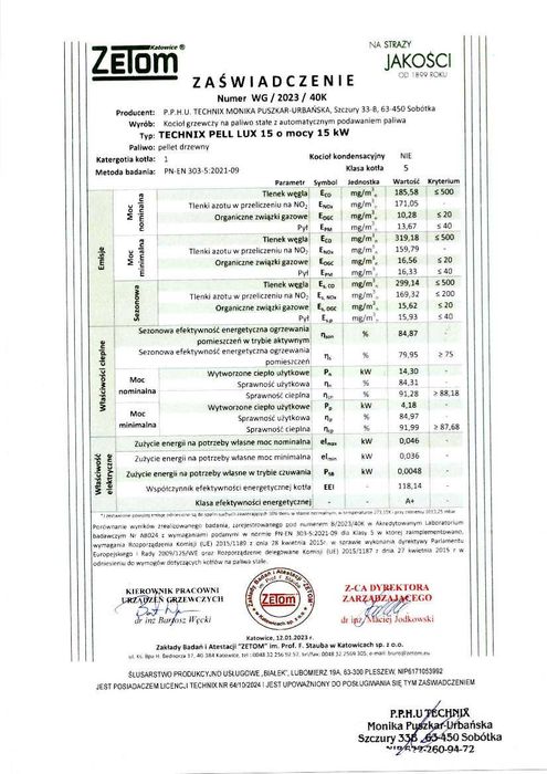 Kocioł z podajnikiem na PELLET ecodesign TECHNIX-PEL 15KW DOTACJA