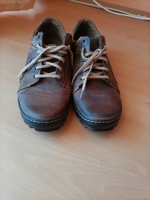 Buty męskie obuwie trekkingowe skóra brąz.