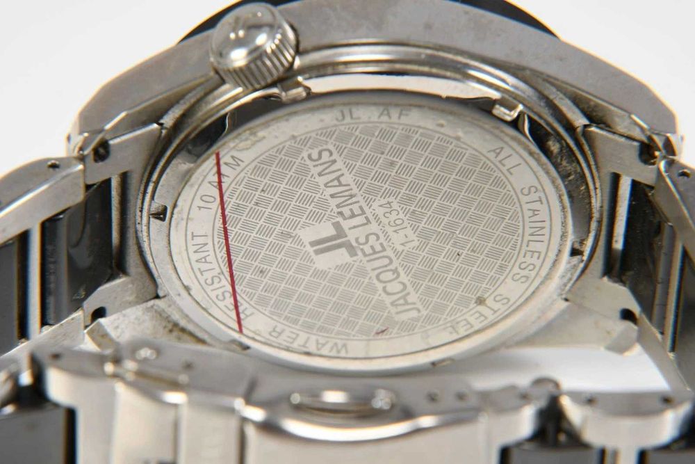Jacques Lemans 1-1634 biała tarcza Duotime Date zegarek męski Multifunction