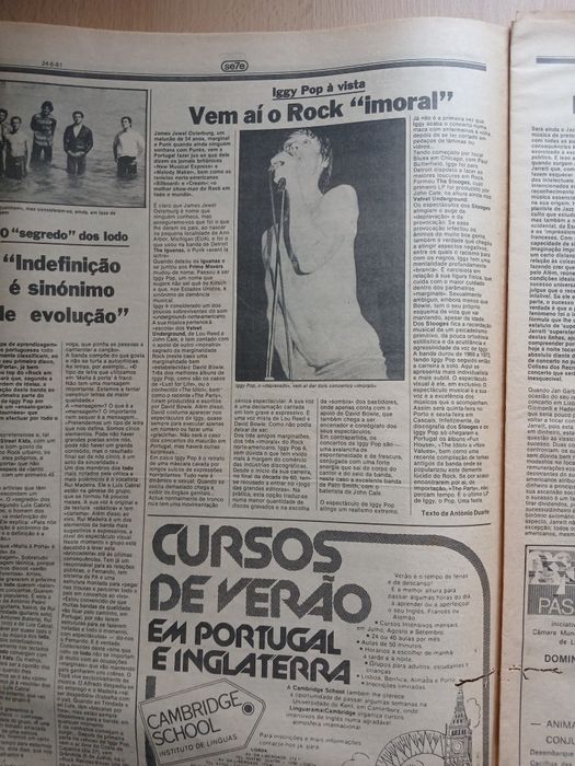 Jornal Se7e - Sérgio Godinho + Suplemento Destacável Rock Português