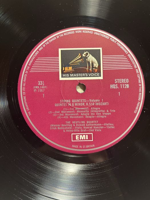 Вініл Моцарт 1967 EMI UK стерео – з власної колекції, класика