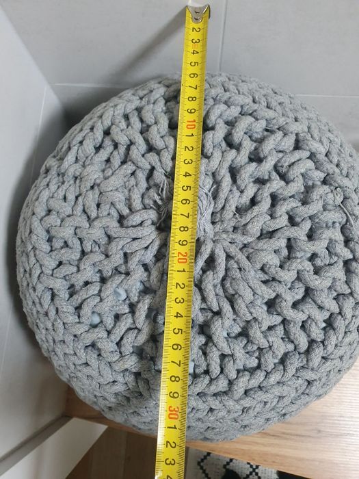 Pufa szary sznurek pleciona (zawartość nowy wkład)