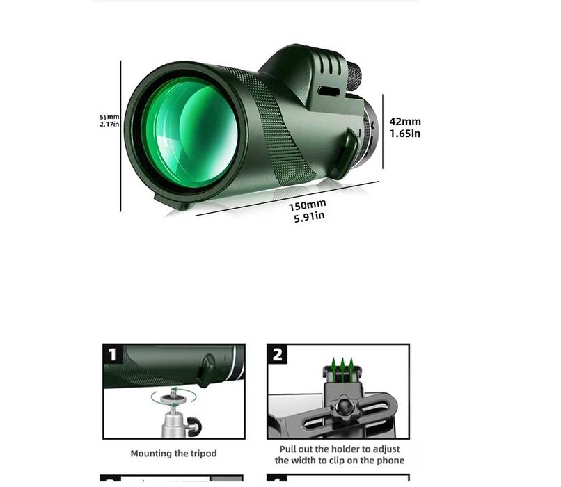 profesjonalny teleskop  lornetka noktowizor 40x60HD/nowy/zielony