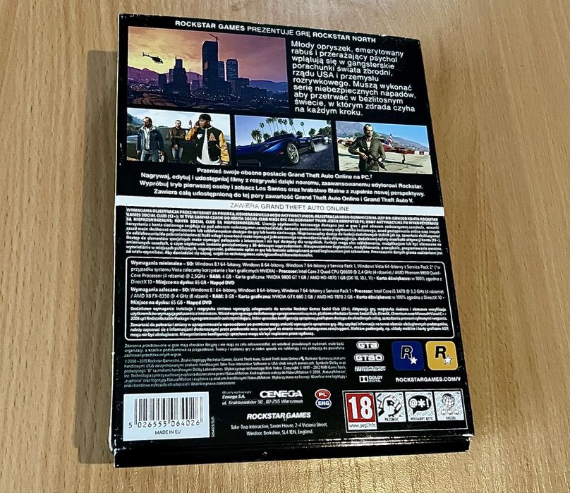 Grand Theft Auto GTA V Five PC pl /eng 7xDVD