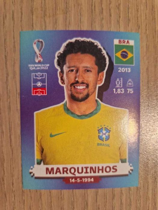 Panini World Cup 2022 Qatar - Sticker BRA8 - Marquinhos cromo