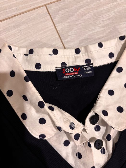 Джемпер-обманка з сорочкою на дівчинку 128–134