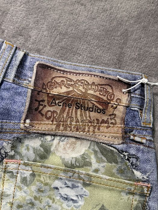 Джинси штани Acne Studios 1981 Denim Rose Print jeans бегги беггі XS S M