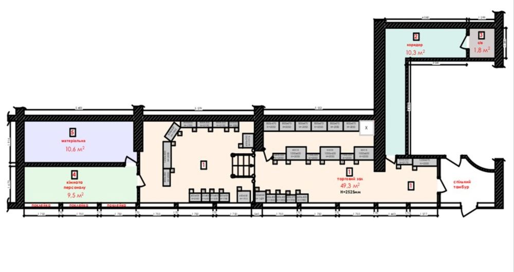 Центр. Фасадне приміщення!